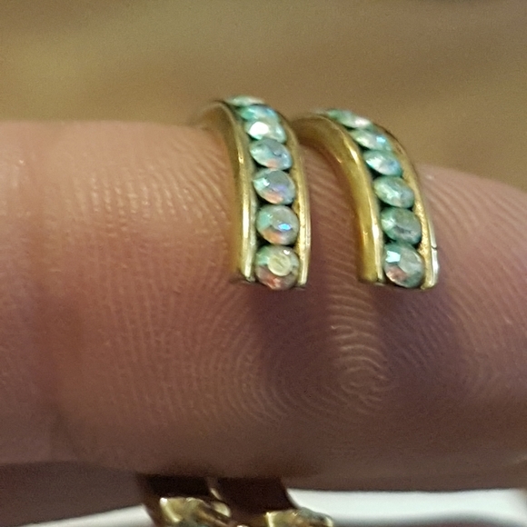 14k Australian Crystal Hoops - Picture 17 of 17